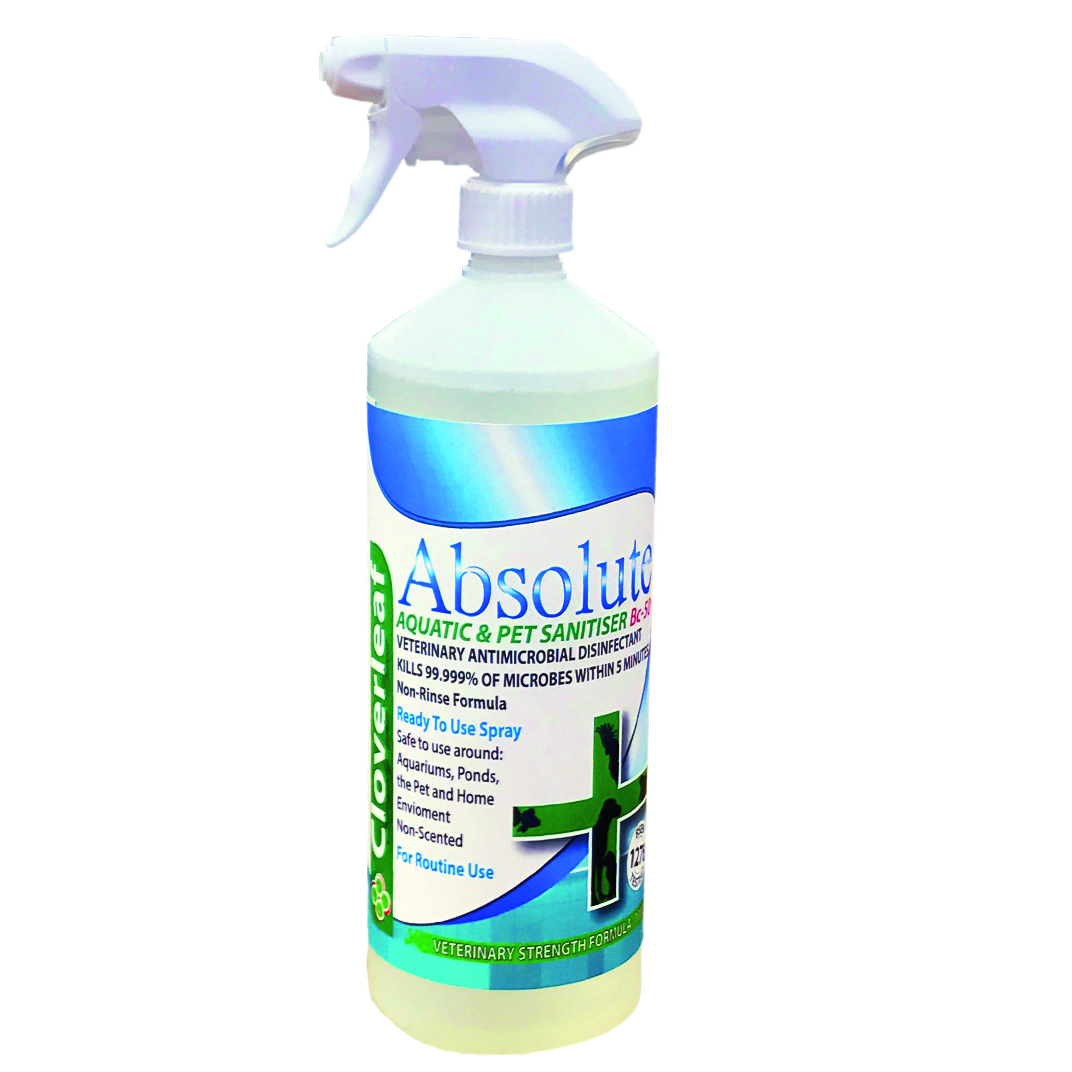 Cloverleaf ABSOLUTE+ Aquatic & Pet Sanitiser Spray 1Ltr